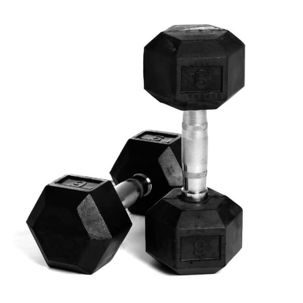 Hexhantelset med ställ, 6-par: 2 - 9 kg
