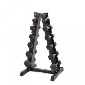 Hexhantelset med ställ, 6-par: 2 - 9 kg