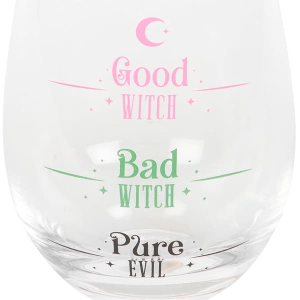 Stilkfrit vinglas “Good Witch / Bad Witch / Pure Evil” 500 ml