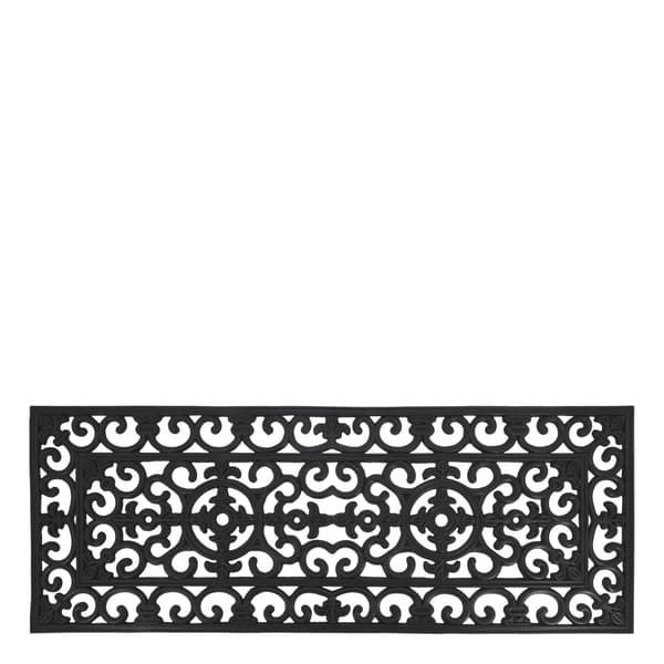 Dørmåtte Filigran Sort Gummi 120x45 cm – Chic Antique