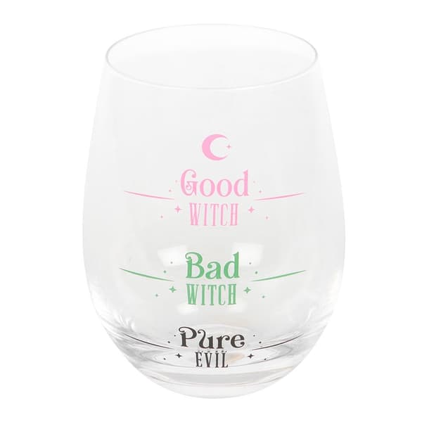 Stjälklöst vinglas “Good Witch / Bad Witch / Pure Evil” 500 ml