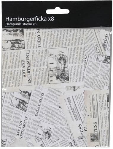 Hamburgerfickor 8-pack 14,4 × 15 cm – Festive