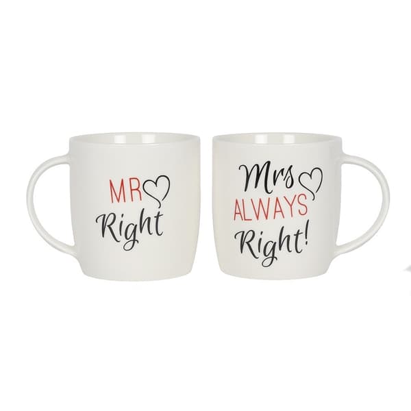 Parmuggset “Mr Right & Mrs Always Right” 2-pack – rolig present