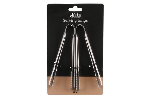 Serveringstång 4-pack 15 cm – Rostfritt Stål | Maku