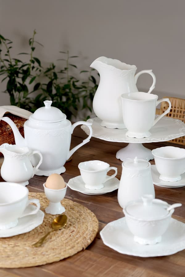 Provence Mugg 30 cl Vit H10 cm – Porslin | Chic Antique