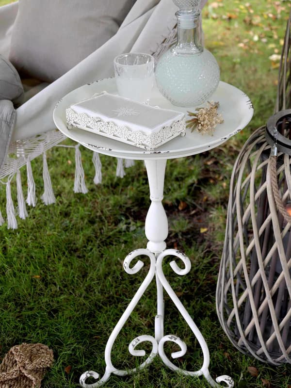 Servietholder med blondekant Aflang Antikhvid Chic Antique
