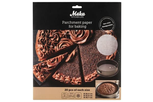 Runde bagepapir 60-pak – 3 størrelser Maku Kitchen Life