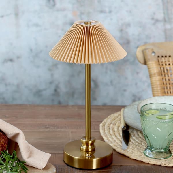 Bordlampe LED Messing H30 cm USB-opladelig – Dæmpbar & ledningsfri Chic Antique