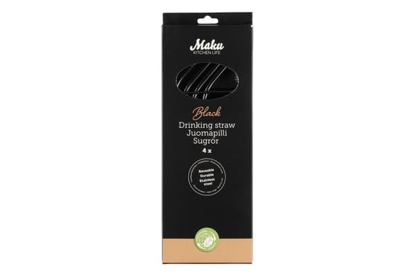 Sugrör i Rostfritt Stål 4-pack med Borste – Återanvändbara | Maku