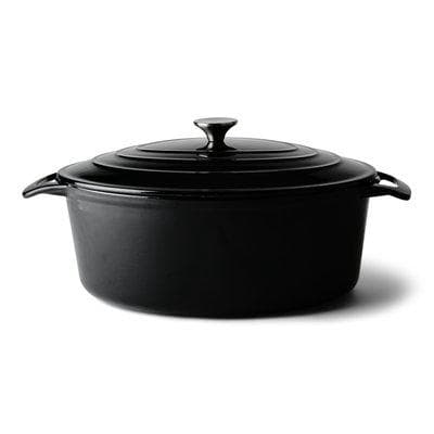 Støbejernsgryde Emaljeret Sort 5,8L Oval Senso Kitchen