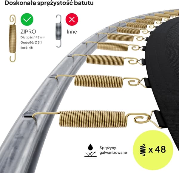 Trädgårdsstudsmatta Zipro Jump Pro med invändigt nät 8FT 252 cm