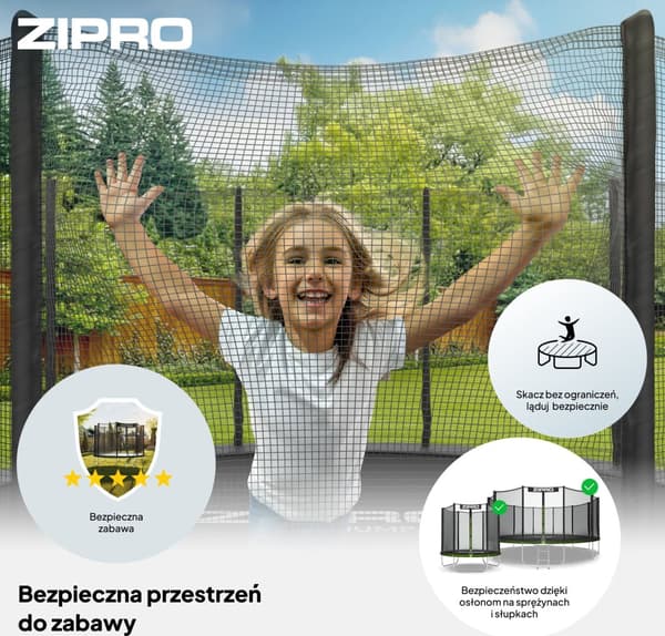 Zipro Jump Pro Studsmatta med yttre nät 8FT 252 cm