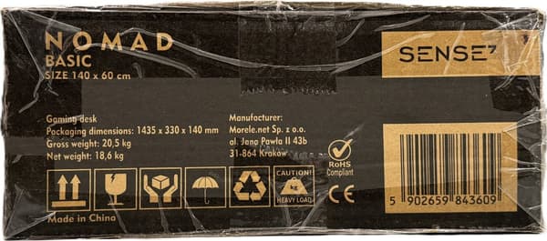 SENSE7 Nomad Basic gamingskrivbord 140x60 cm