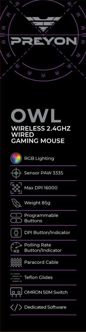 Mus PREYON Owl Wireless (POW35B)