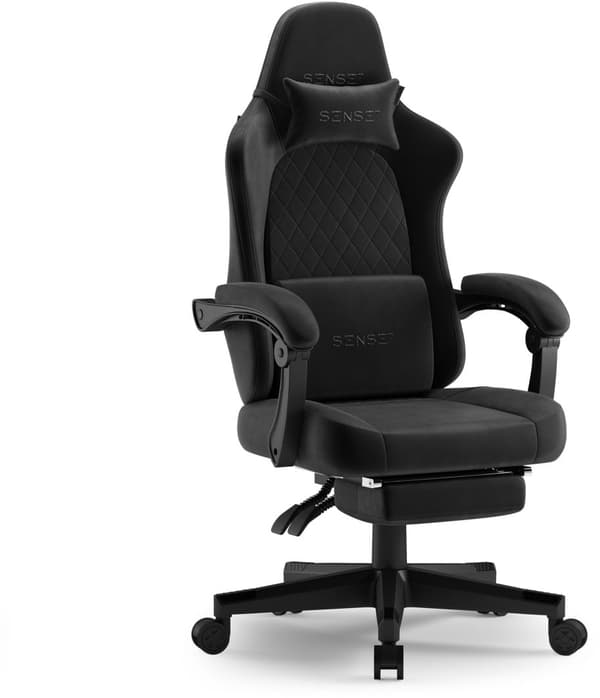 SENSE7 Devon alcantara spelstol svart