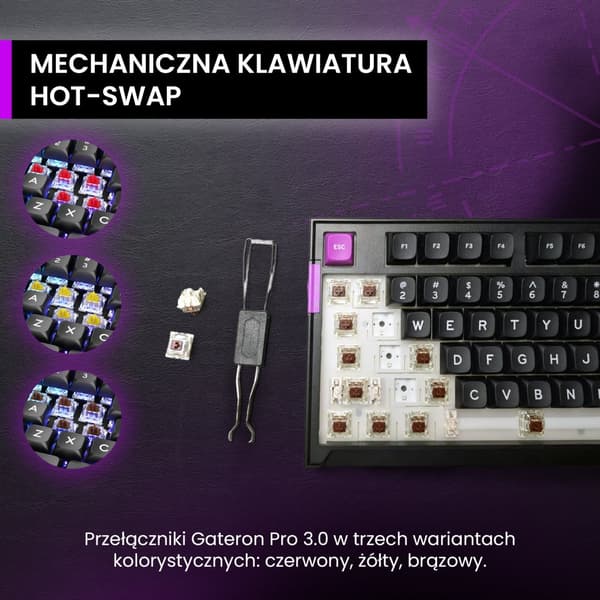 Tangentbord PREYON Silent Claw TKL red Gateron Red Pro (PSCTR85B)