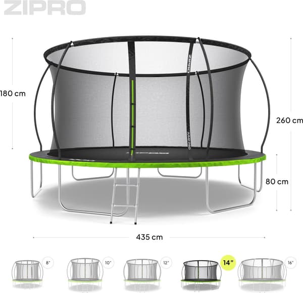 Zipro Jump Pro Premium studsmatta med innernät 14FT 435cm