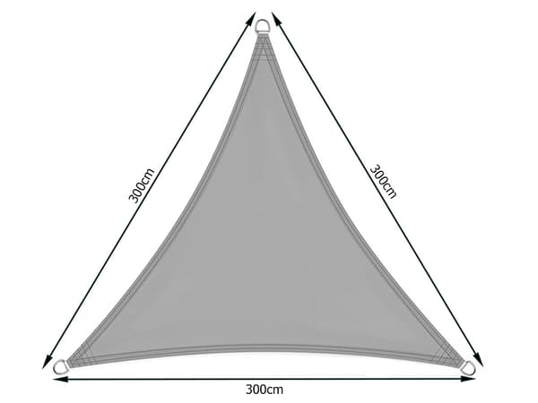 Seilduk - Solseil - Soltak - Vanntett - 3 x 3 x 3 m