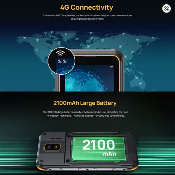 Ulefone Armor Mini 4 Dual SIM 128MB 64MB puhelin, musta