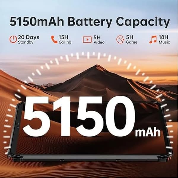 Oukitel RT3 Pro 128GB 4GB RAM kestävä tabletti musta, Android 14