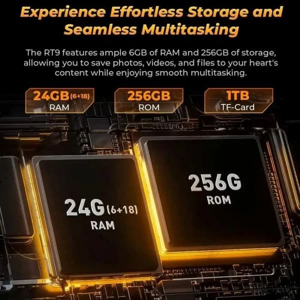 Oukitel RT9 256GB 6GB RAM Robust Tablet Sort, 11.000 mAh Batteri