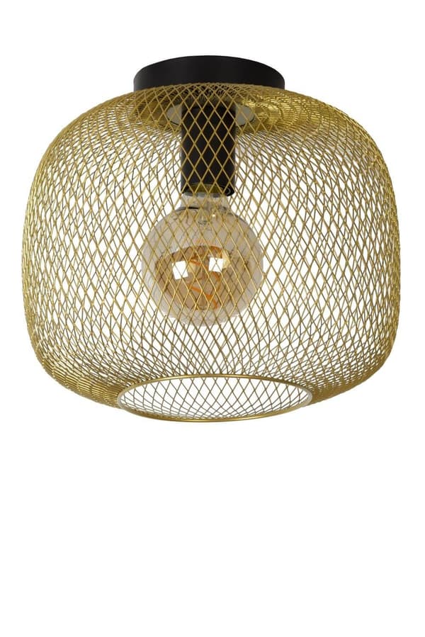 Lucide MESH rund E27 IP20, matt gull, messing, svart - SLUTTSELGES!