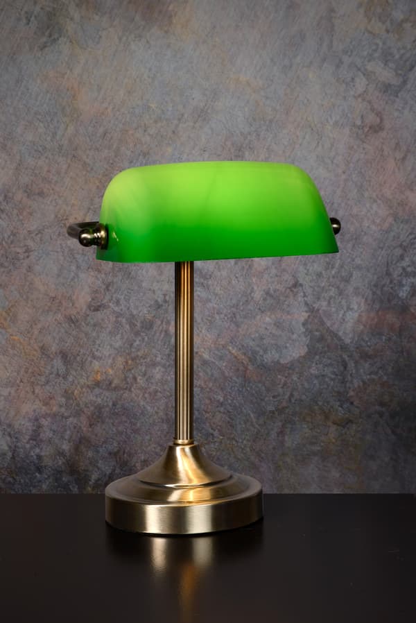 Lucide BANKER – Bordlampe – 1 × E14 – Bronse