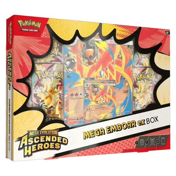 Pokemon Mega Evolution Ascended Heroes Mega Emboar ex Box
