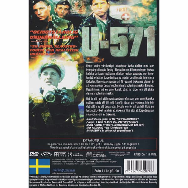 U-571 DVD (Brukt)