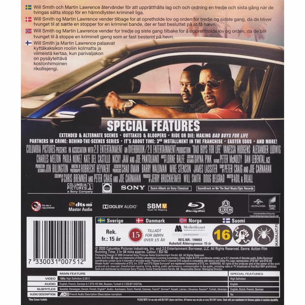 Bad Boys For Life Blu-Ray (Begagnad)