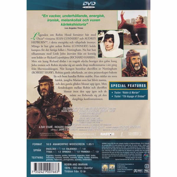 Robin and Marian DVD (Brugt)