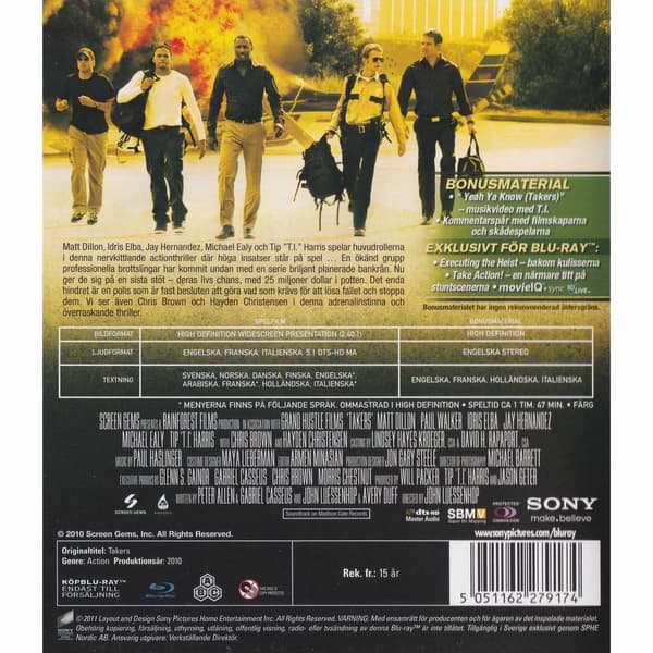 Takers Blu-Ray (Brukt)