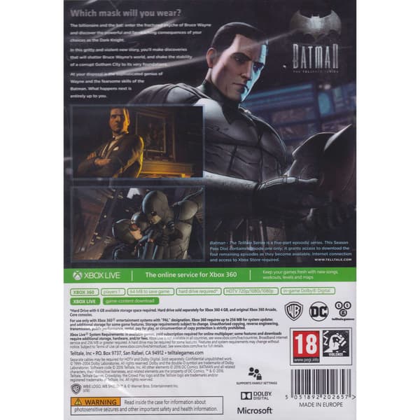 Batman A Telltale Game Series Xbox 360