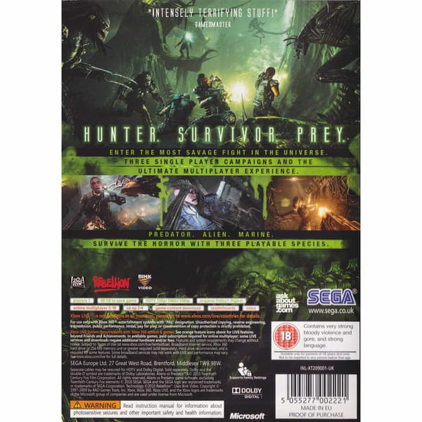 Aliens vs Predator Xbox 360 (Begagnad)
