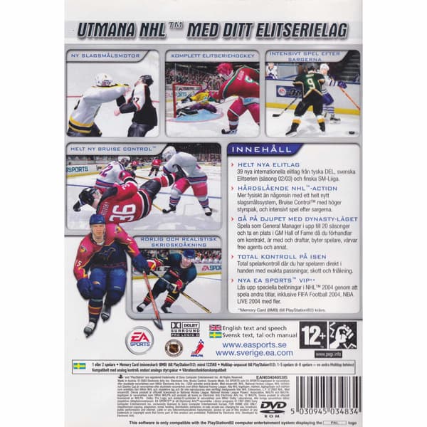 NHL 2004 Playstation 2 PS2 Swedish (Brukt)