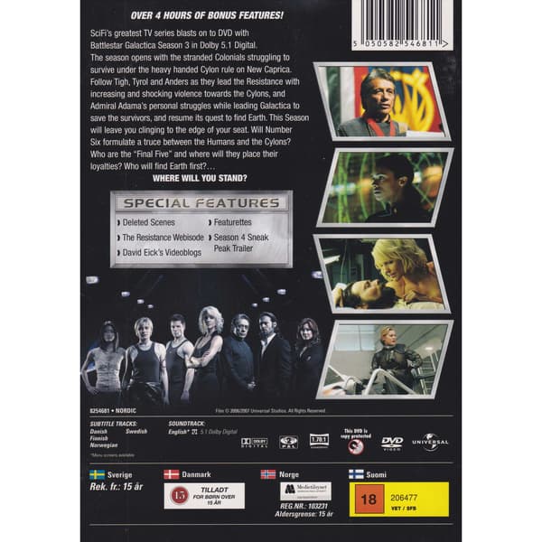 Battlestar Galactica Season Three DVD (Brukt)