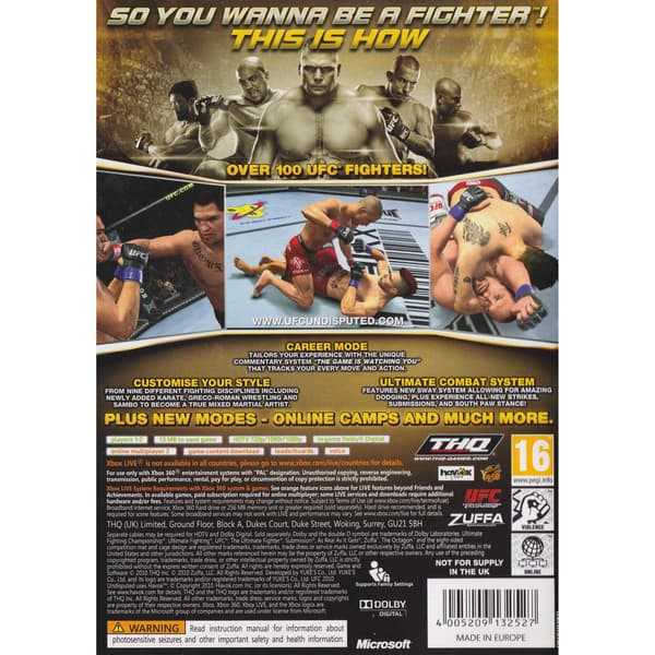 UFC Undisputed 2010 Xbox 360 (Brukt)