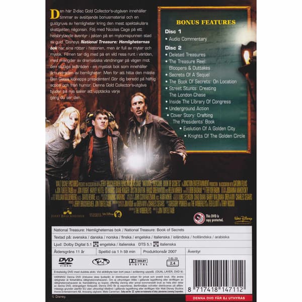 National Treasure 2 Hemligheternas Bok DVD (Brukt)
