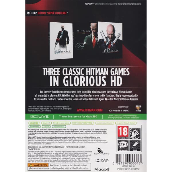 Hitman HD Trilogy Xbox 360 (Begagnad)