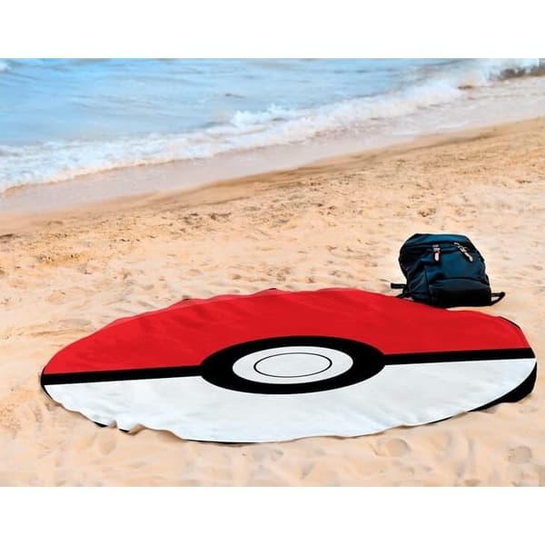 Pokemon Mikrofiber Badehåndkle Rund 130 cm