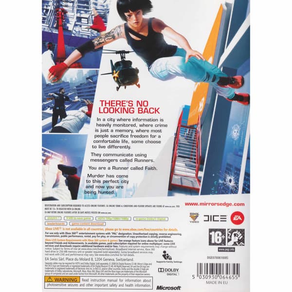 Mirrors Edge Xbox 360 (Brukt)