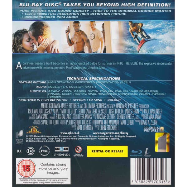 Into the Blue Blu-Ray (Begagnad)