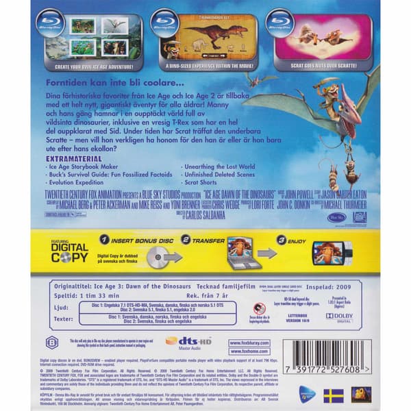 Ice Age 3 Det våras för dinosaurierna Blu-Ray (Begagnad)