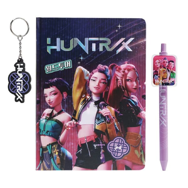 K-Pop Demon Hunters notebook with pen and keychain