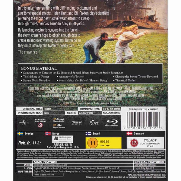 Twister Blu-Ray (Brugt)