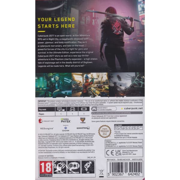 Cyberpunk 2077 Ultimate Edition Nintendo Switch 2