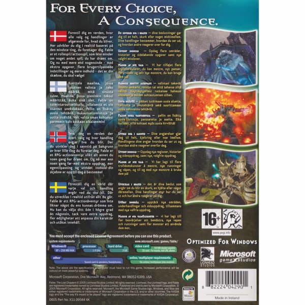 Fable The Lost Chapters PC CD Nordic (Brugt)