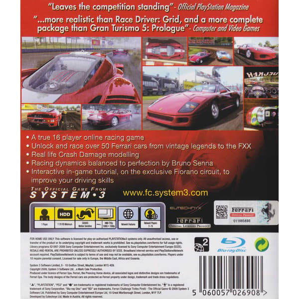 Ferrari Challenge Trofeo Pirelli Playstation 3 PS3 (Brukt)