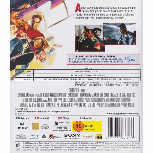 Last Action Hero Blu-Ray (Begagnad)