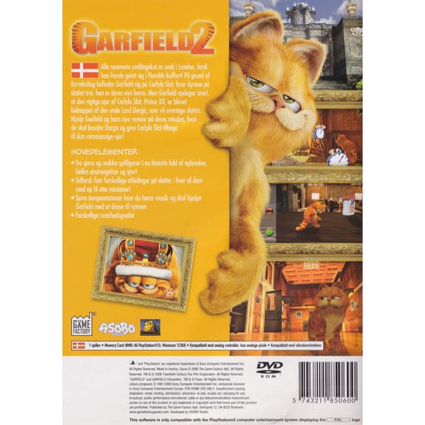 Garfield 2 Playstation 2 PS2 Danish (Begagnad)